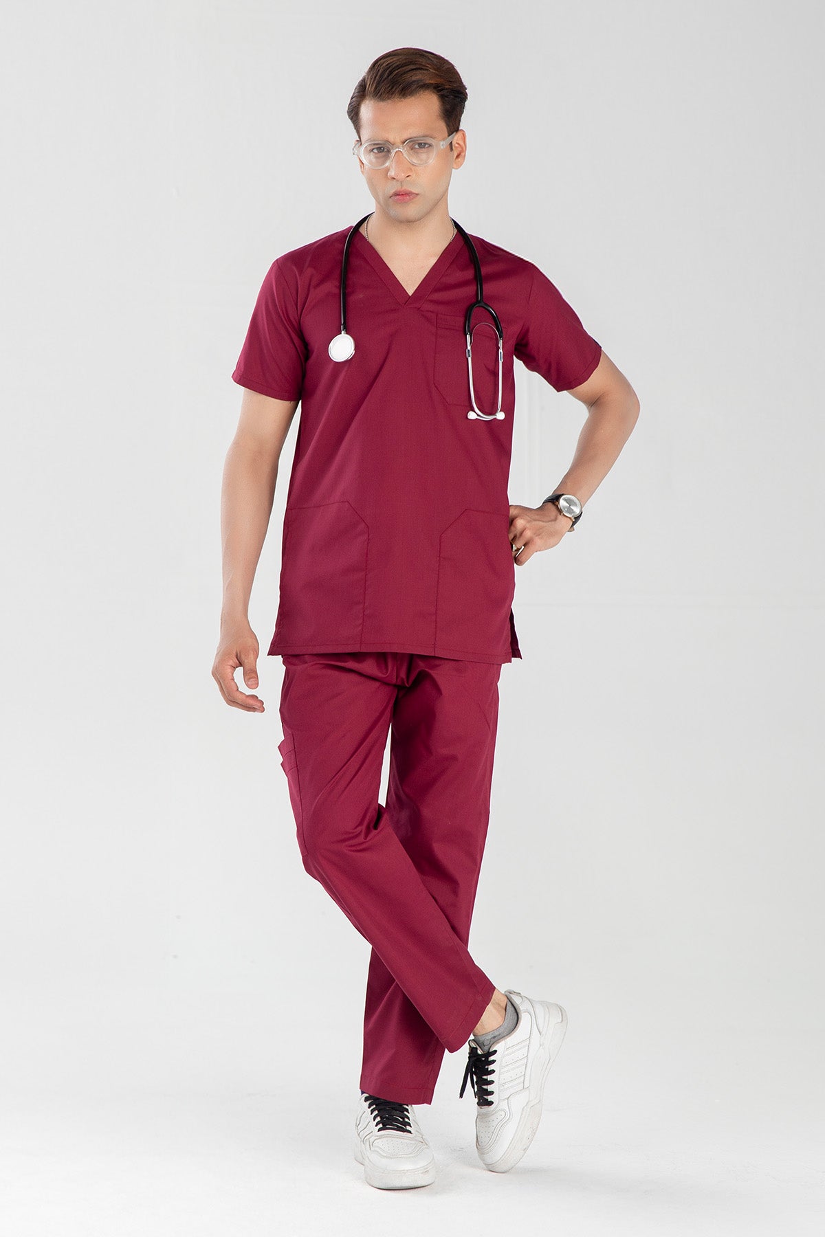 Burgundy Maroon Men’s Scrub