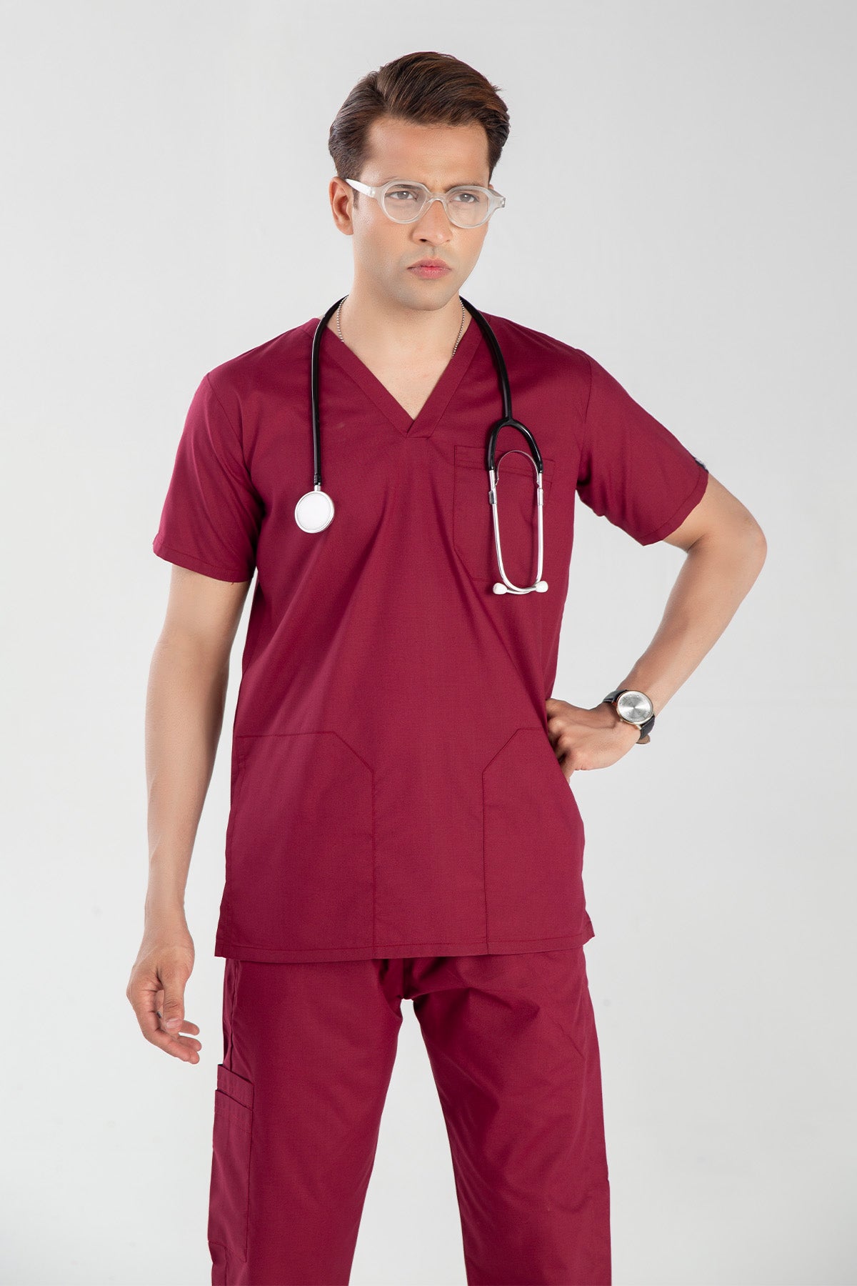 Burgundy Maroon Men’s Scrub