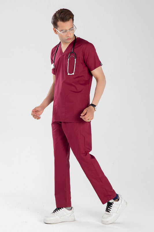 Burgundy Maroon Men’s Scrub