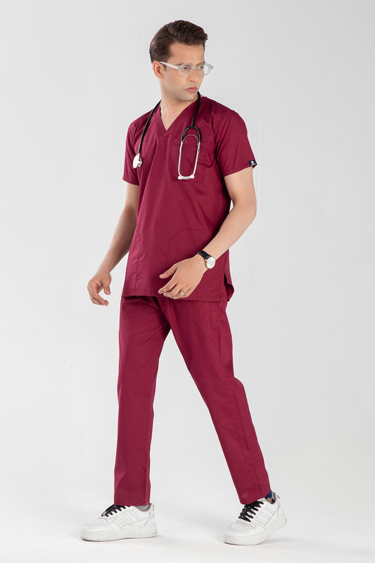 Burgundy Maroon Men’s Scrub