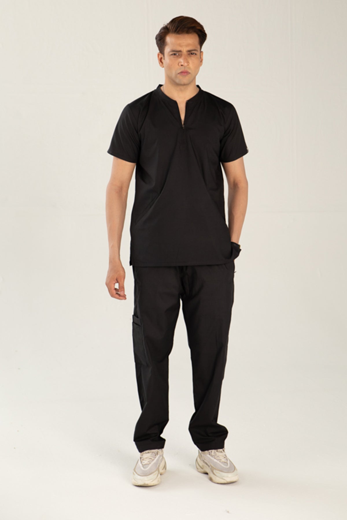 Ink Black Kangaroo Pocket Scrub